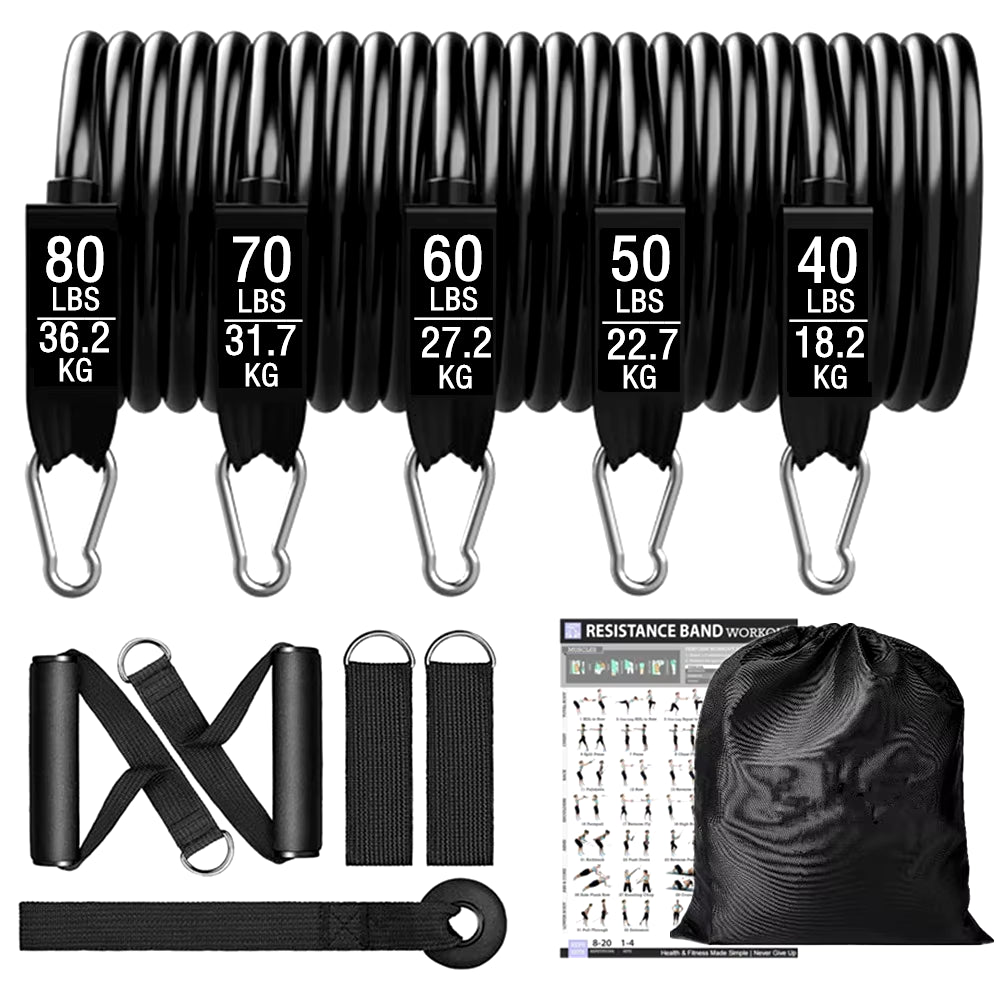 360 lbs Resistance Bands Set - Versatile Home Gym Equipment for Strength Training, Yoga, and Fitness