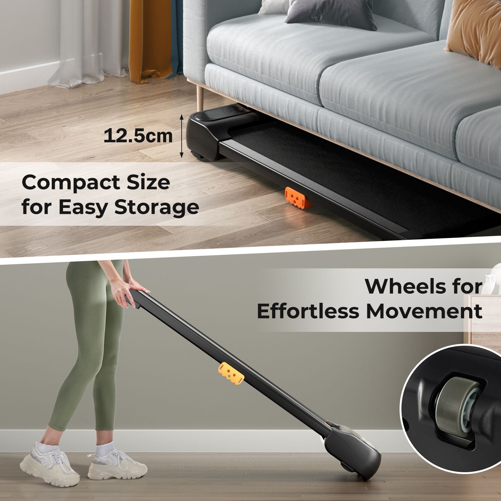 Under Desk Treadmill for Home and Office with 12 Pre-Configured Programs