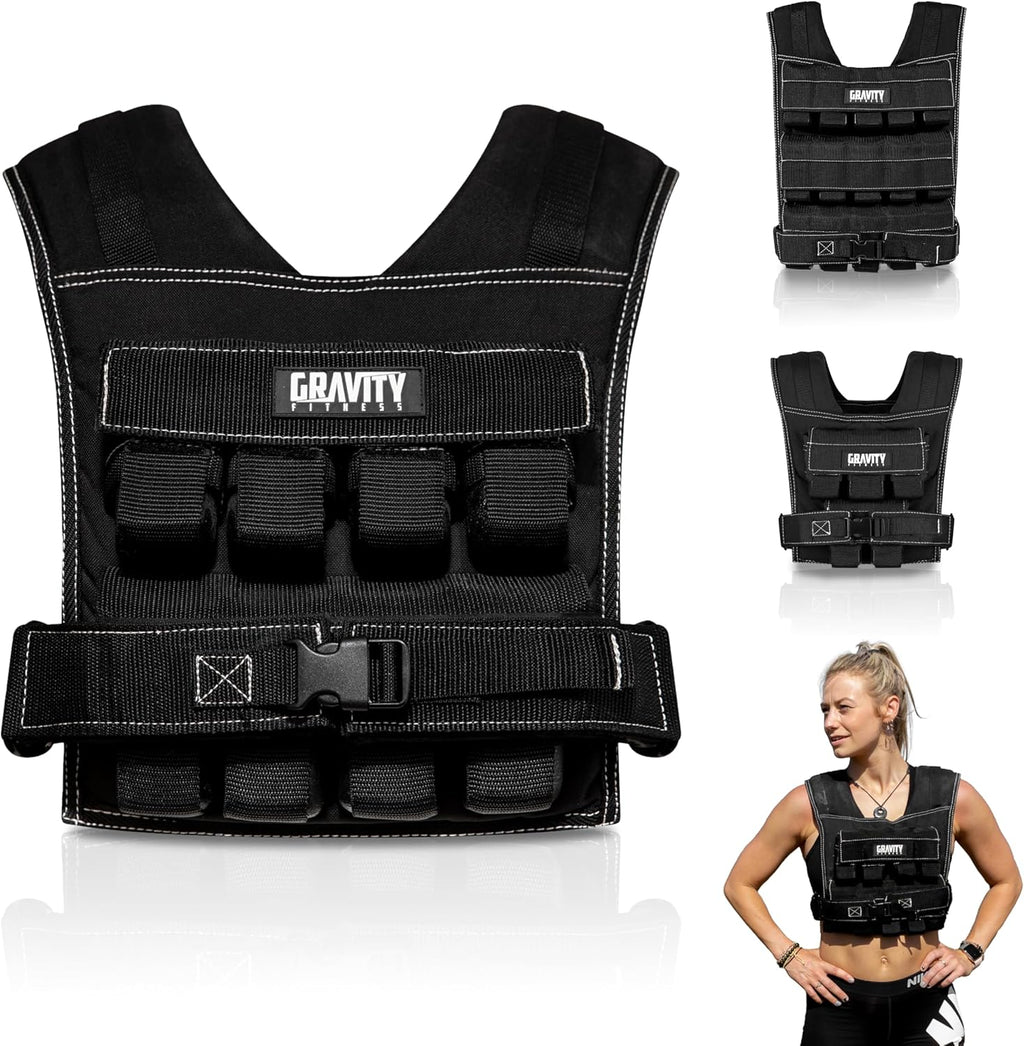 Gravity Fitness Weighted Vest for Men & Women - Adjustable Fitness Weight Vest for Workout, Running, Walking, Strength Training, & Calisthenics Training Home & Commercial Gym - 10Kg / 20Kg / 30Kg