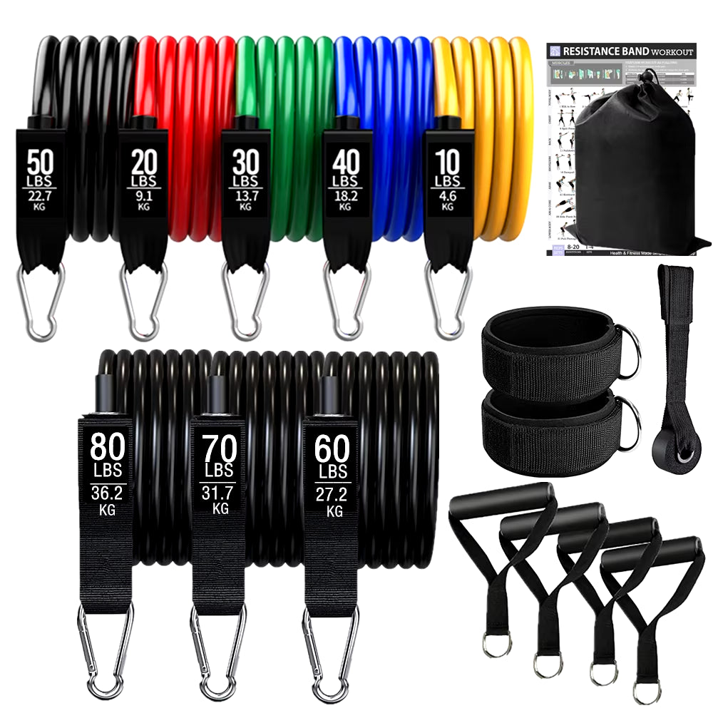360 lbs Resistance Bands Set - Versatile Home Gym Equipment for Strength Training, Yoga, and Fitness